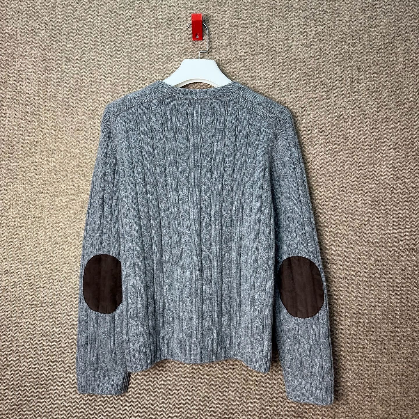 Celine CELINE Triomphe Cable Knit Elbow Patch Sweater Size XL Size US XL / EU 56 / 4 - 2 Thumbnail