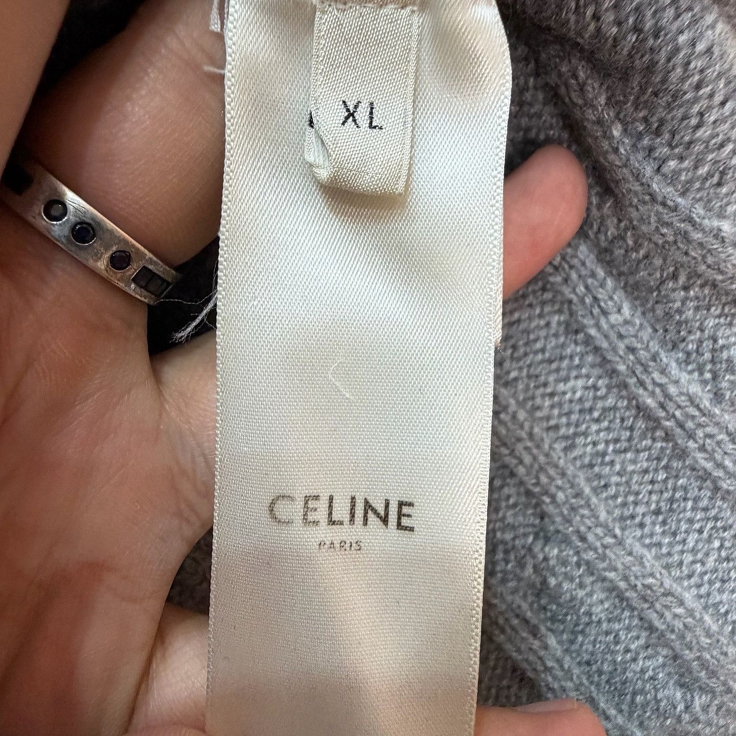 Celine CELINE Triomphe Cable Knit Elbow Patch Sweater Size XL Size US XL / EU 56 / 4 - 4 Thumbnail