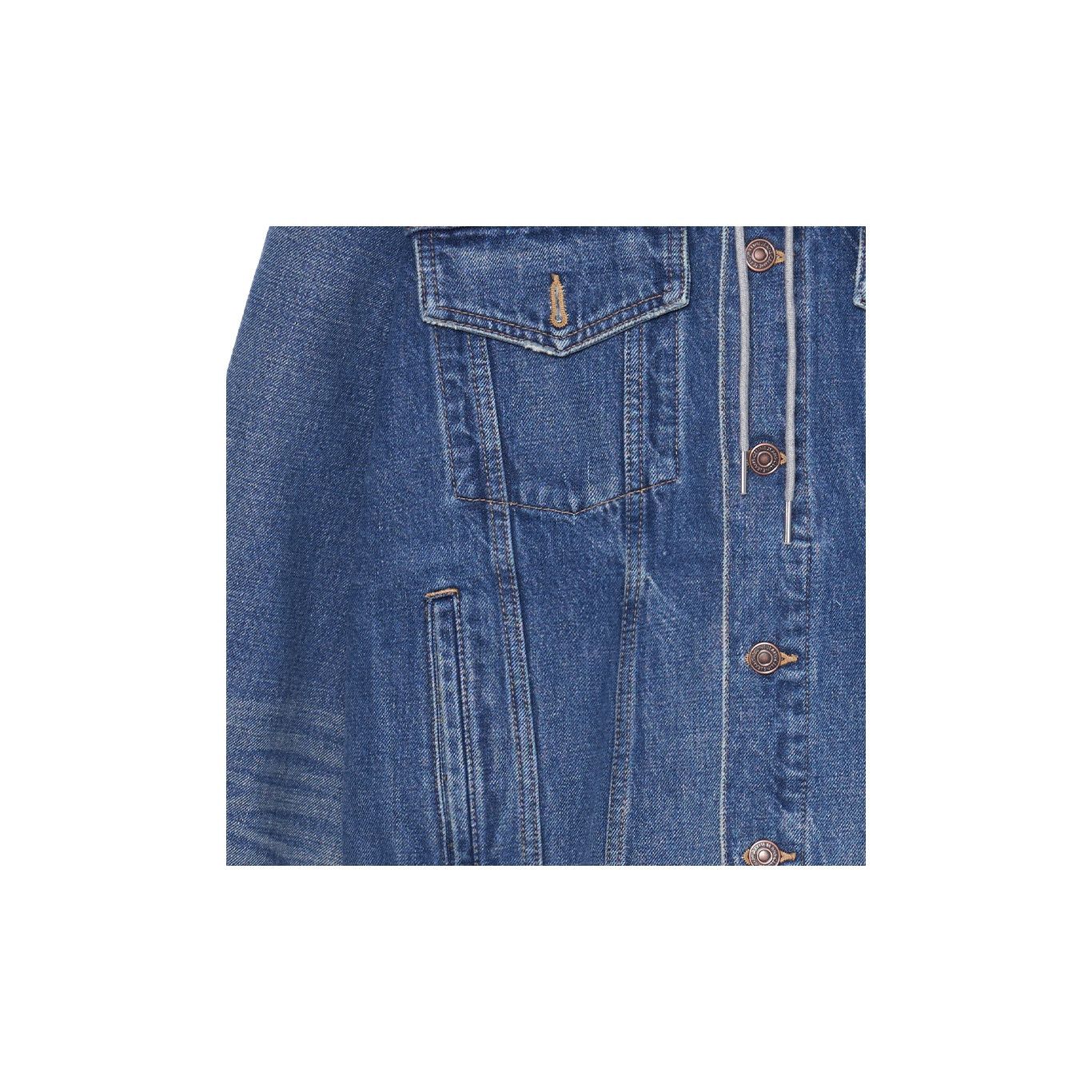 Celine CELINE Logo Hoodie Denim Jacket Size S Size US S / EU 44-46 / 1 - 6 Thumbnail