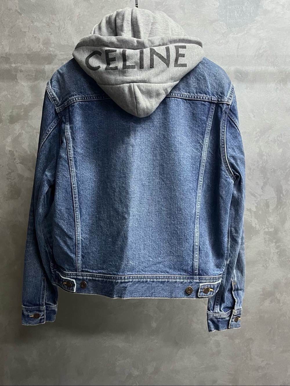 Celine CELINE Logo Hoodie Denim Jacket Size S Size US S / EU 44-46 / 1 - 2 Thumbnail