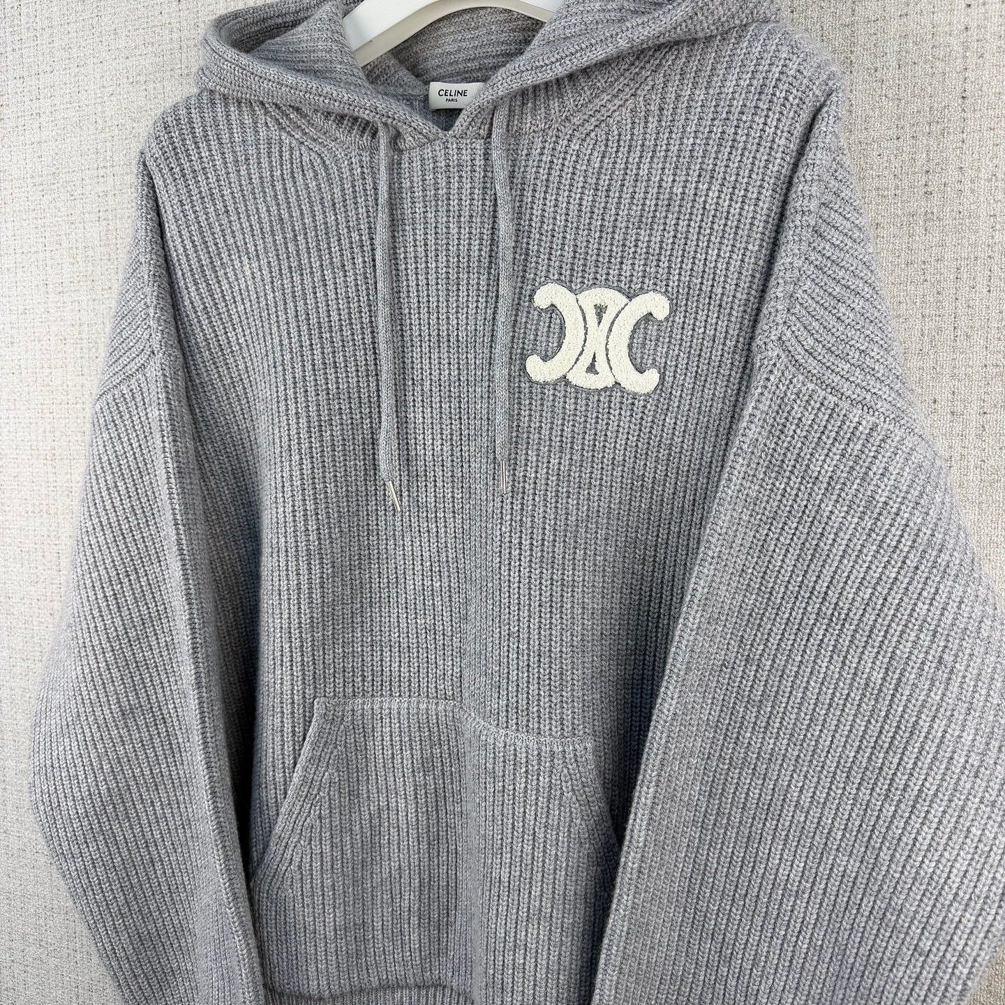 Celine Celine Triomphe Logo Wool Hoodie Size XL Size US XL / EU 56 / 4 - 6 Thumbnail