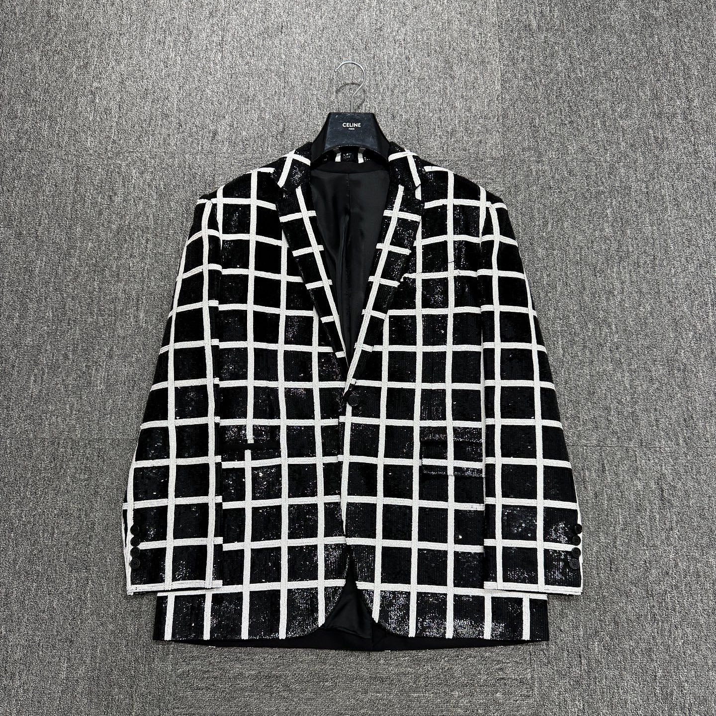 Celine Celine Sequin Grid Blazer Size 40R Size 40R - 7 Thumbnail