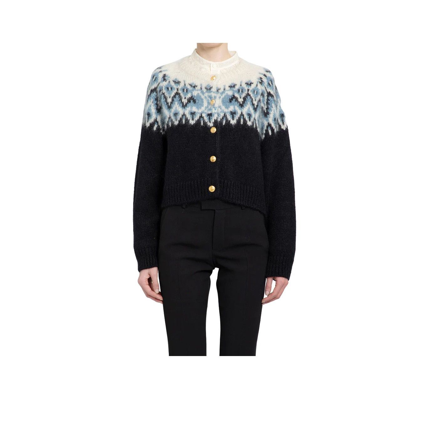 Celine CELINE Patterned Mohair Cardigan Size S Size S / US 4 / IT 40 - 7 Thumbnail