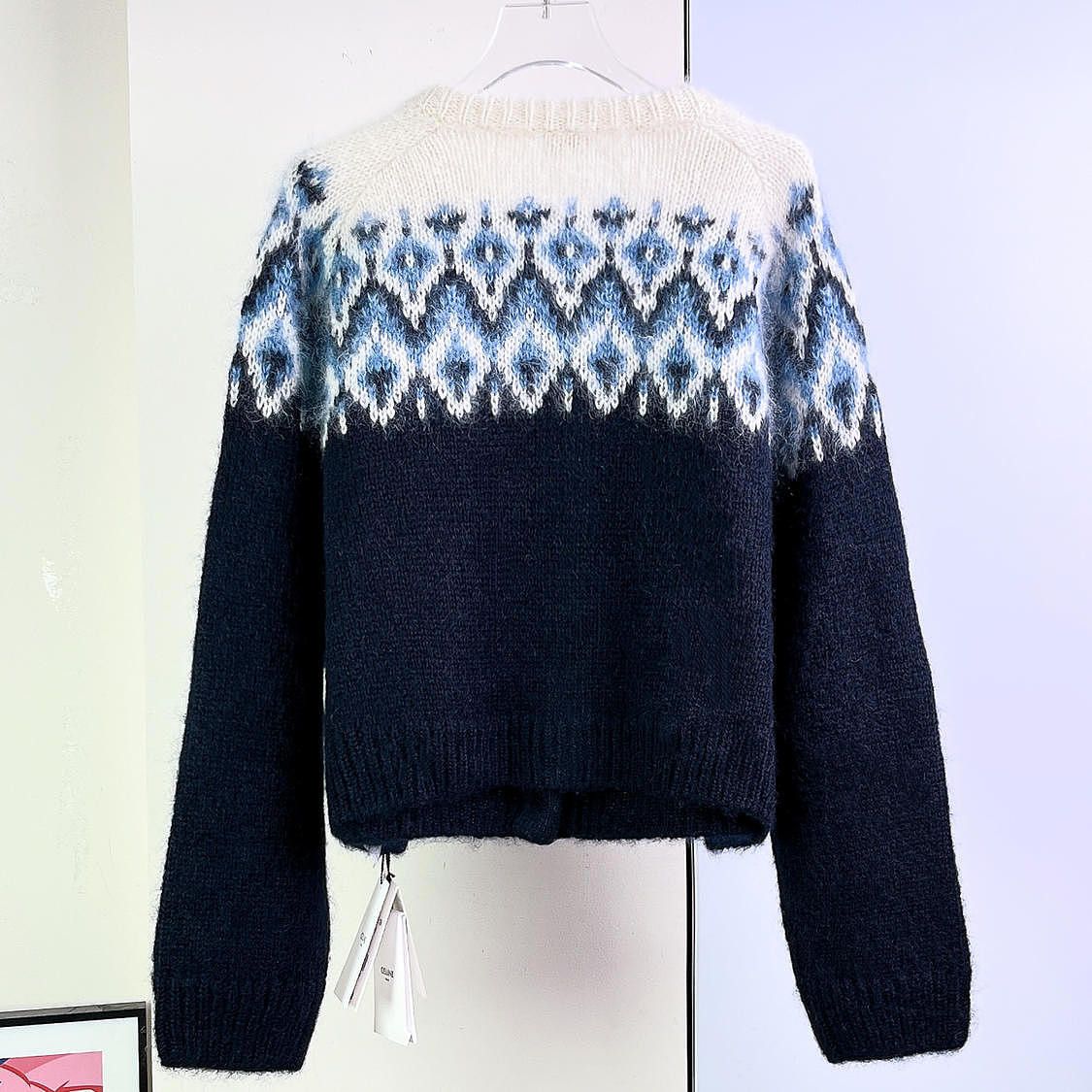 Celine CELINE Patterned Mohair Cardigan Size S Size S / US 4 / IT 40 - 2 Thumbnail