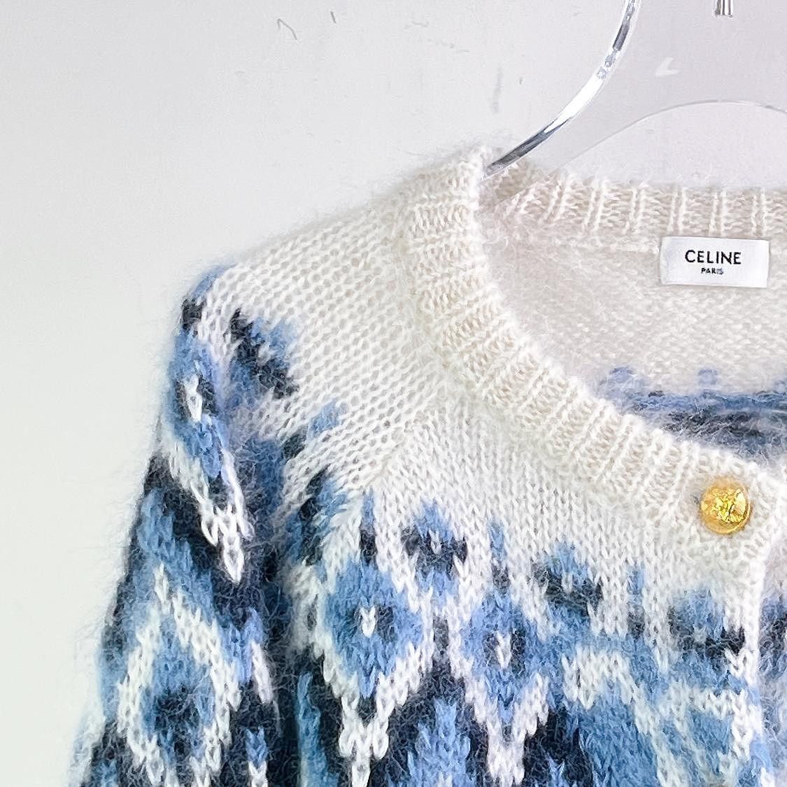 Celine CELINE Patterned Mohair Cardigan Size S Size S / US 4 / IT 40 - 5 Thumbnail