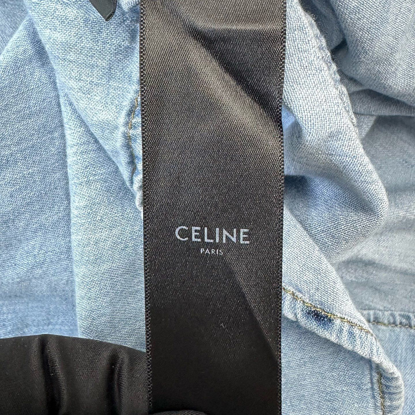 Celine CELINE Logo Embroidery Denim Button Up Size M Size M / US 6-8 / IT 42-44 - 4 Thumbnail