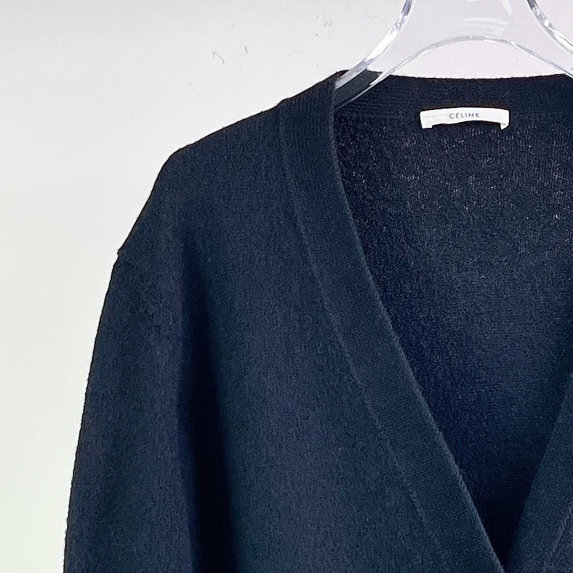 Celine Celine Black Wool V-Neck Cardigan Size S Size S / US 4 / IT 40 - 5 Thumbnail