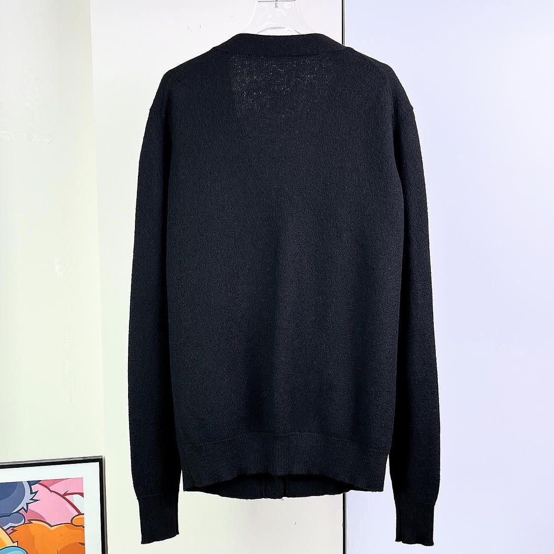 Celine Celine Black Wool V-Neck Cardigan Size S Size S / US 4 / IT 40 - 2 Thumbnail