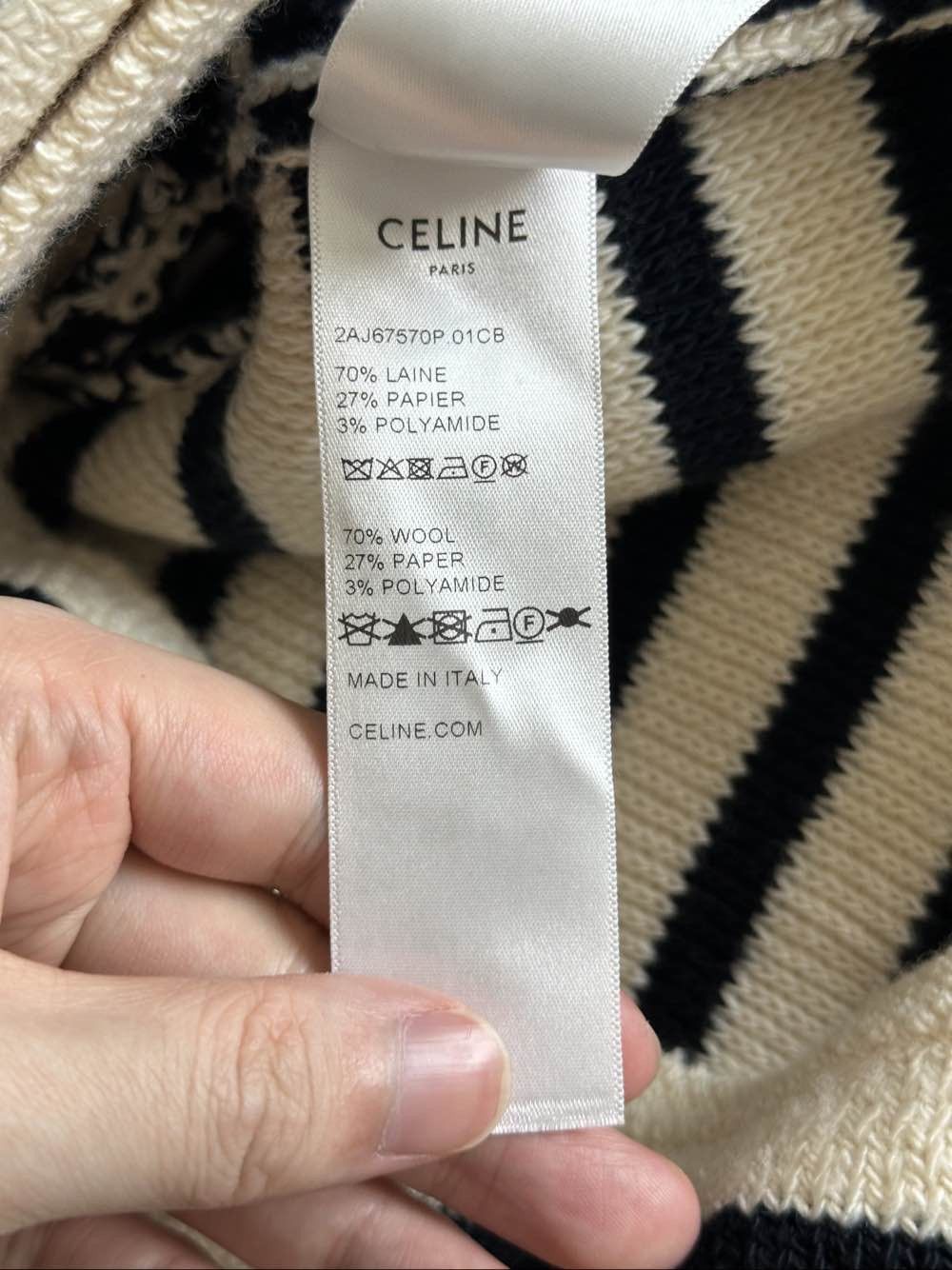 Celine CELINE Striped Cardigan Size M Size M / US 6-8 / IT 42-44 - 4 Thumbnail