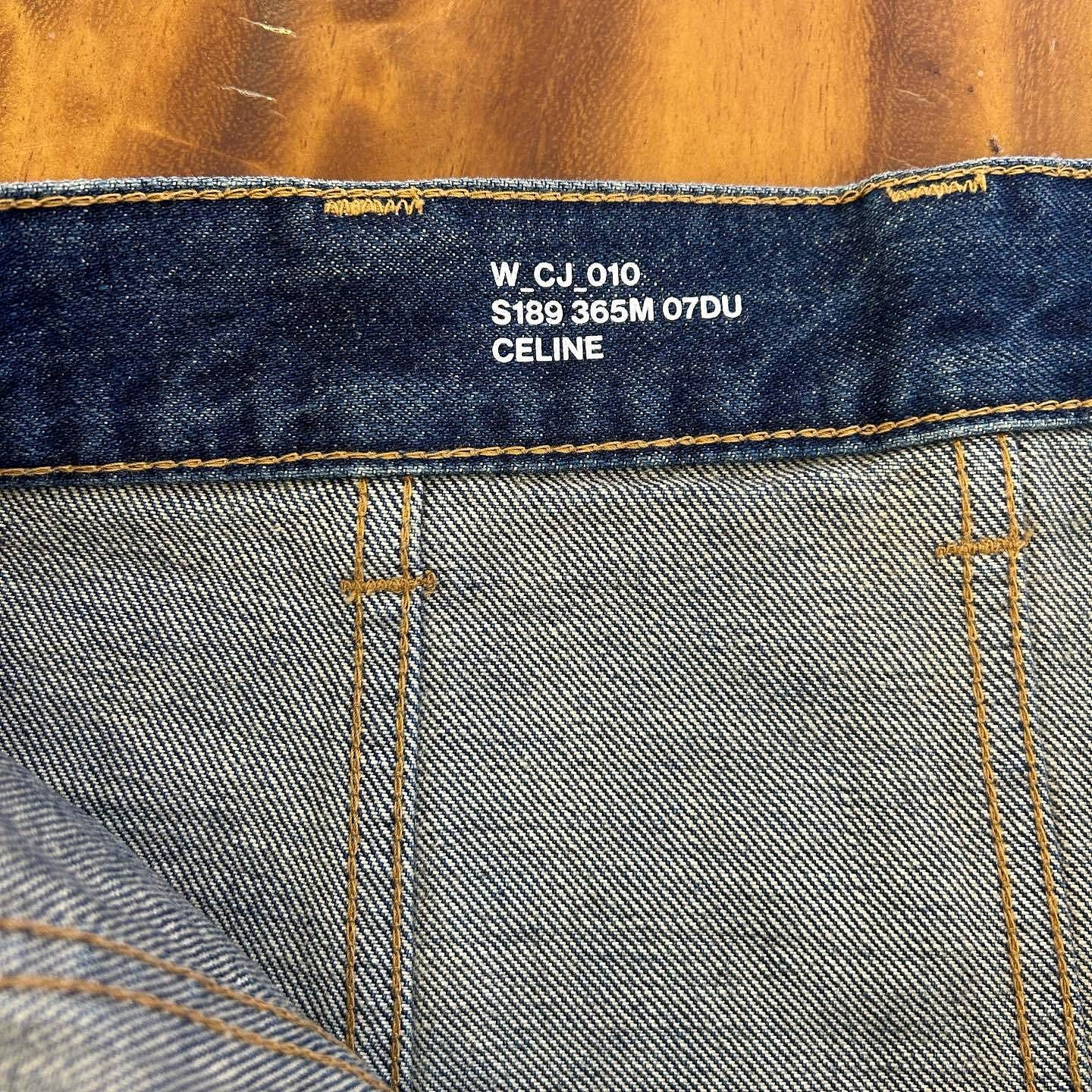Celine Celine Logo Chain Denim Mini Skirt Size 26 Size 26" / US 2 / IT 38 - 3 Thumbnail