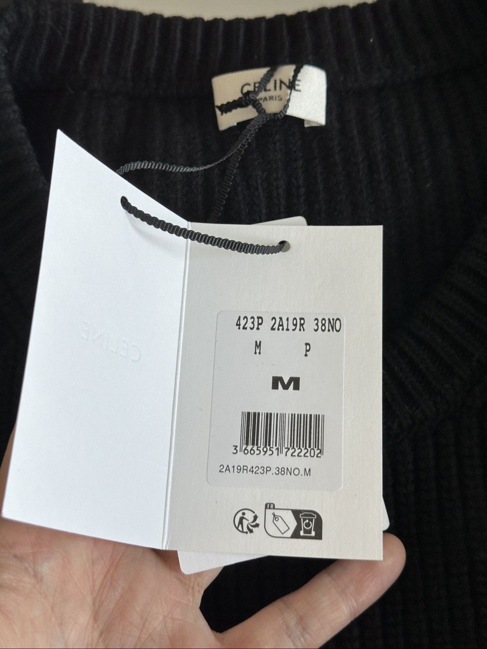 Celine CELINE Logo Wool Sweater Black Size M Size M / US 6-8 / IT 42-44 - 3 Thumbnail