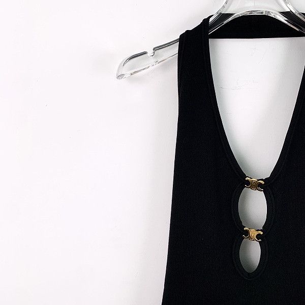 Celine Celine Triomphe Hardware Halter Dress Size L Size L / US 10 / IT 46 - 6 Thumbnail