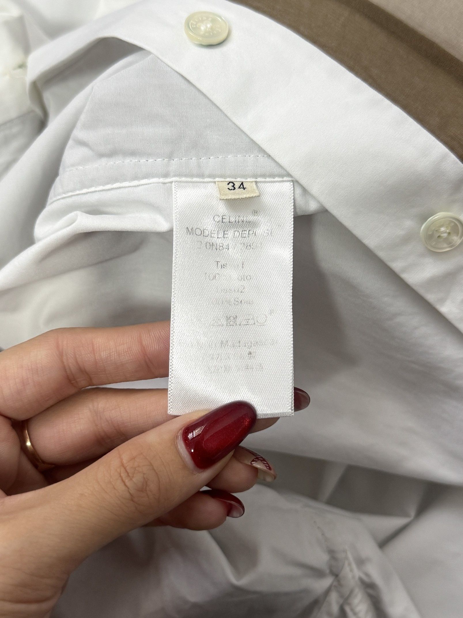 Celine Celine Silk Cotton Panel Shirt Size 34 Size XS / US 0-2 / IT 36-38 - 4 Thumbnail