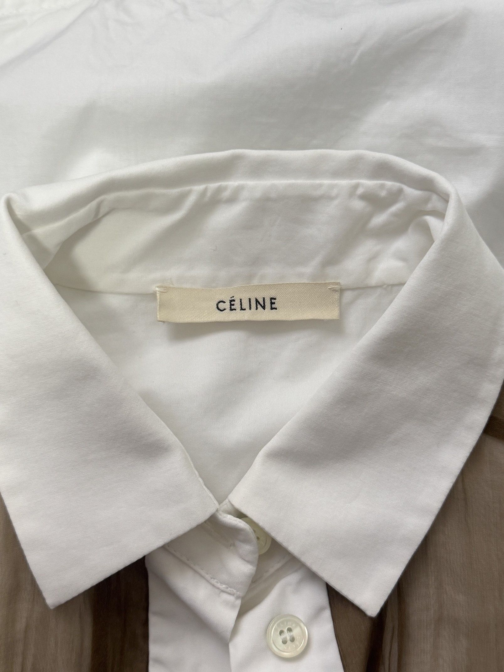 Celine Celine Silk Cotton Panel Shirt Size 34 Size XS / US 0-2 / IT 36-38 - 3 Thumbnail