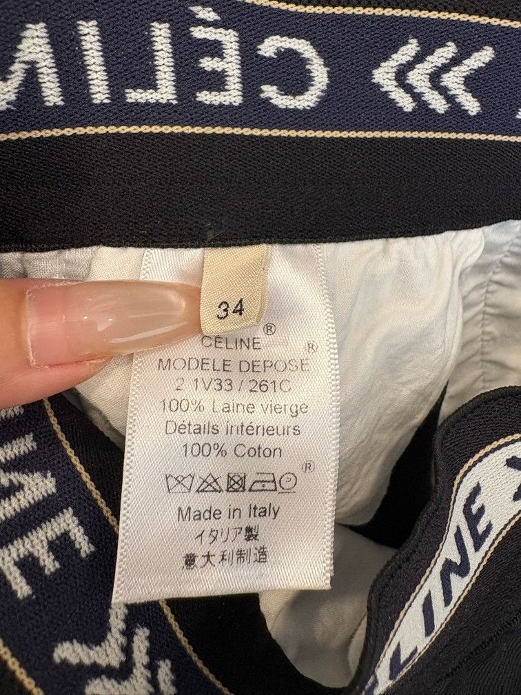 Celine Celine Logo Waistband Virgin Wool Pants Size 34 Size 24" / US 00 / IT 34 - 4 Thumbnail