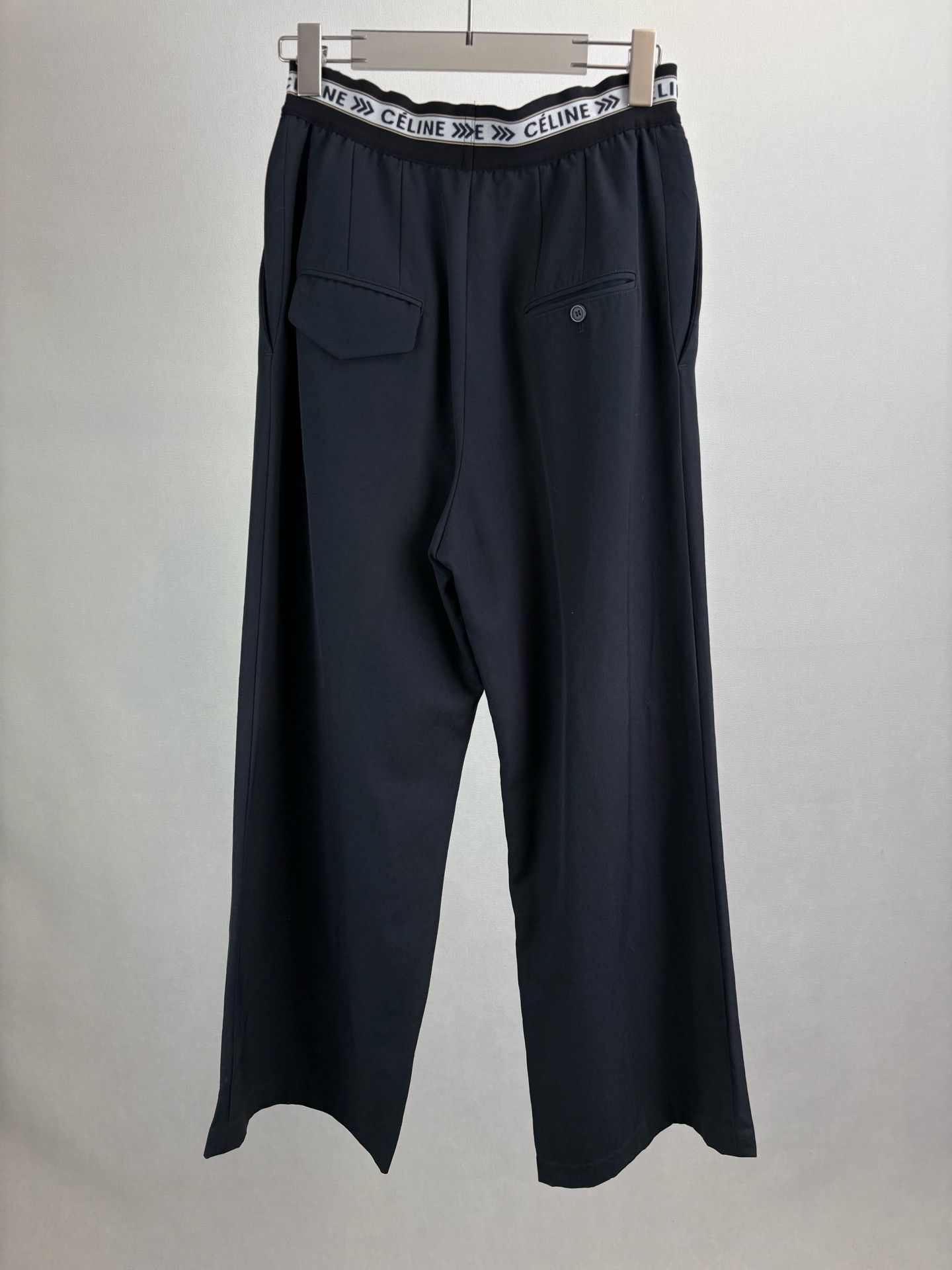 Celine Celine Logo Waistband Virgin Wool Pants Size 34 Size 24" / US 00 / IT 34 - 2 Thumbnail