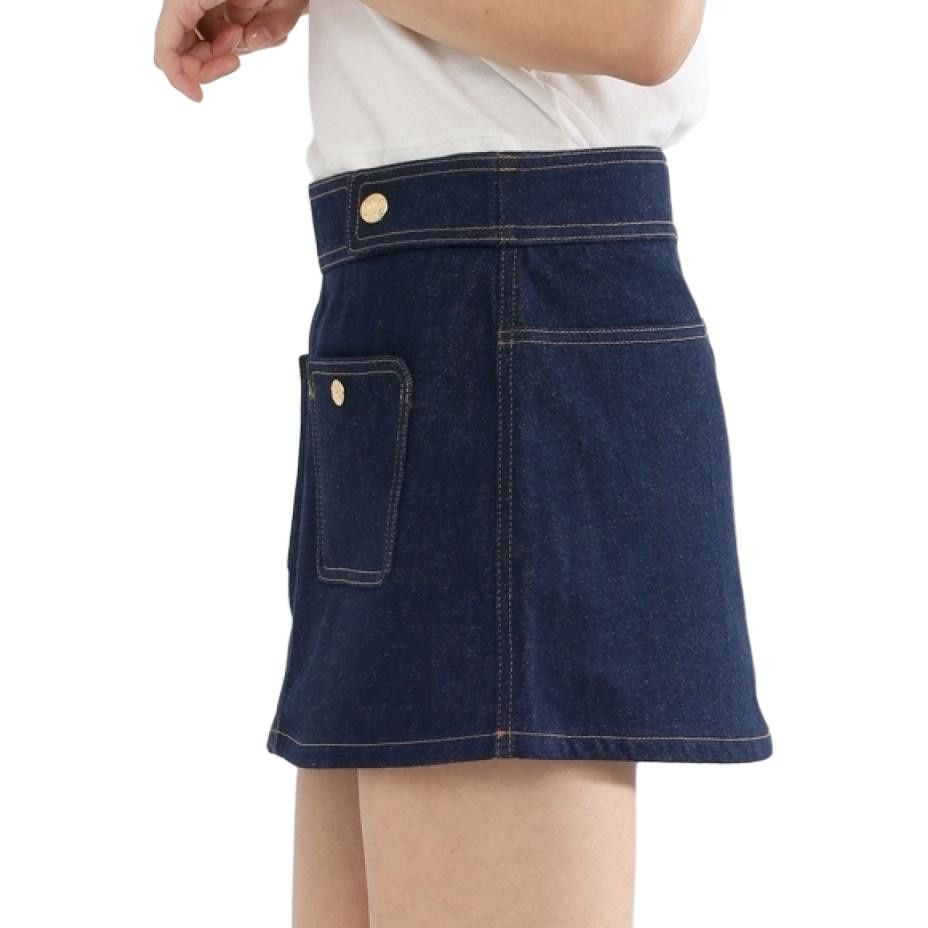 Celine Celine Gold Button Denim Mini Skirt Size 25 Size 25" / US 0 / IT 36 - 8 Thumbnail