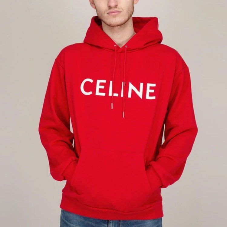 Celine Celine Logo Hoodie Red Size S Size US S / EU 44-46 / 1 - 7 Thumbnail