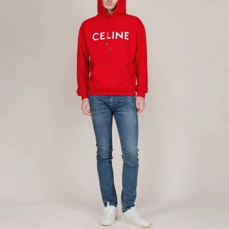 Celine Celine Logo Hoodie Red Size S Size US S / EU 44-46 / 1 - 6 Thumbnail