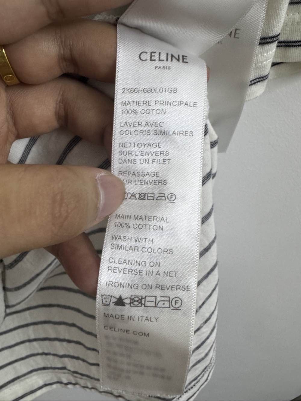 Celine Celine Striped Logo T-Shirt Size S Size US S / EU 44-46 / 1 - 4 Thumbnail