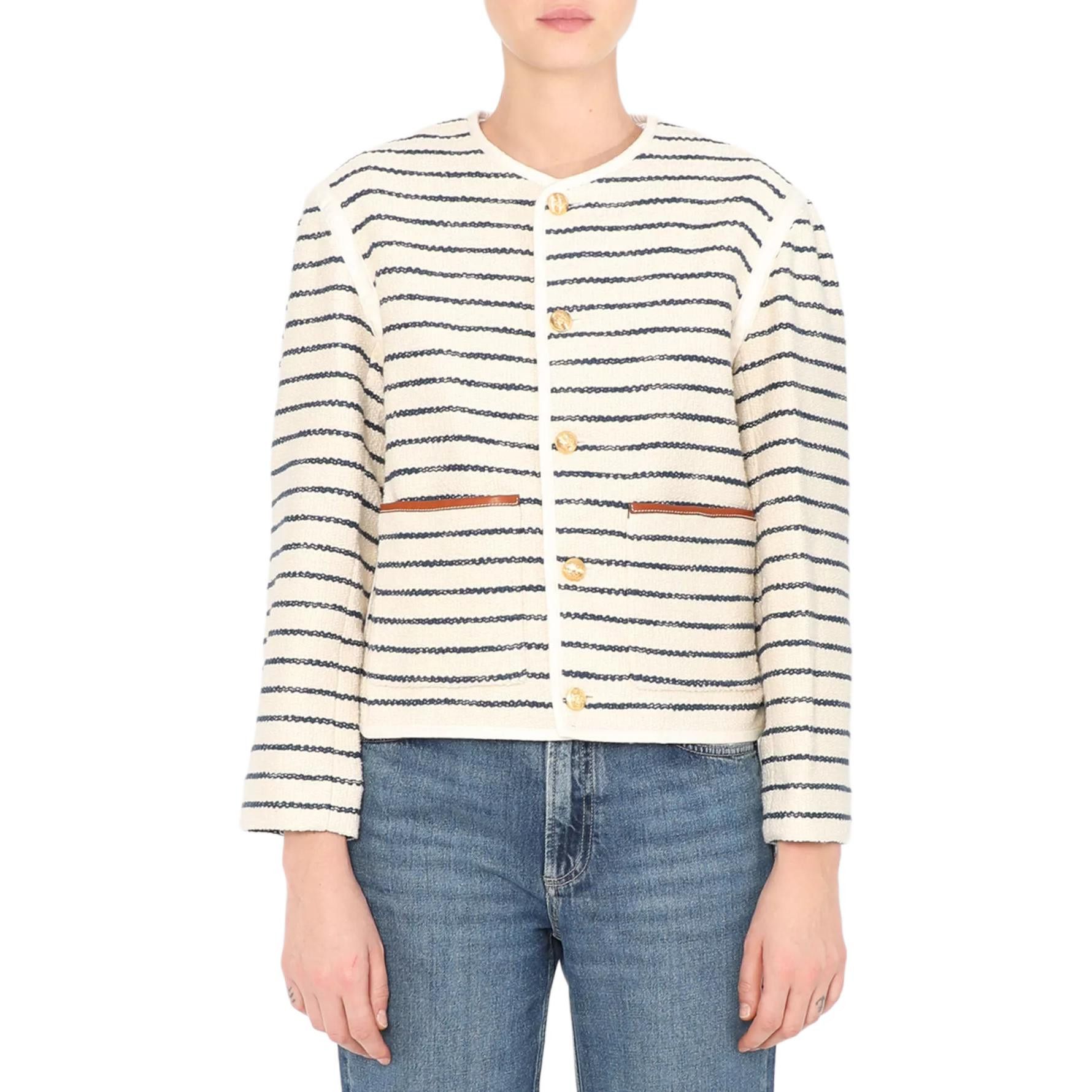 Celine Celine Striped Button Front Jacket Size 40 Size M / US 6-8 / IT 42-44 - 6 Thumbnail