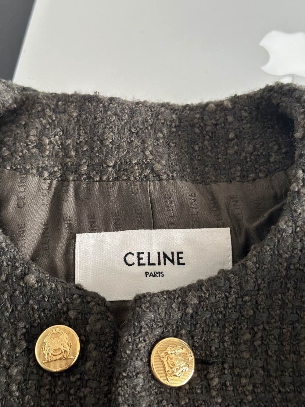 Celine CELINE Wool Blend Tweed Jacket Size 38 Size S / US 4 / IT 40 - 3 Thumbnail
