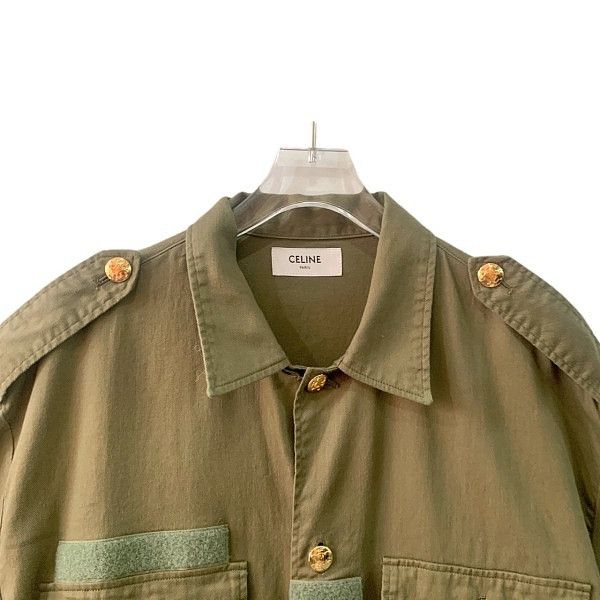 Celine Celine Military Short Sleeve Button Up Shirt Size 36 Size XS / US 0-2 / IT 36-38 - 5 Thumbnail