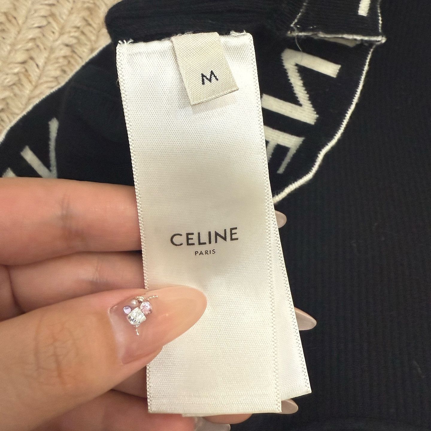 Celine CELINE Logo Hem Ribbed Crop Top Size M Size M / US 6-8 / IT 42-44 - 4 Thumbnail