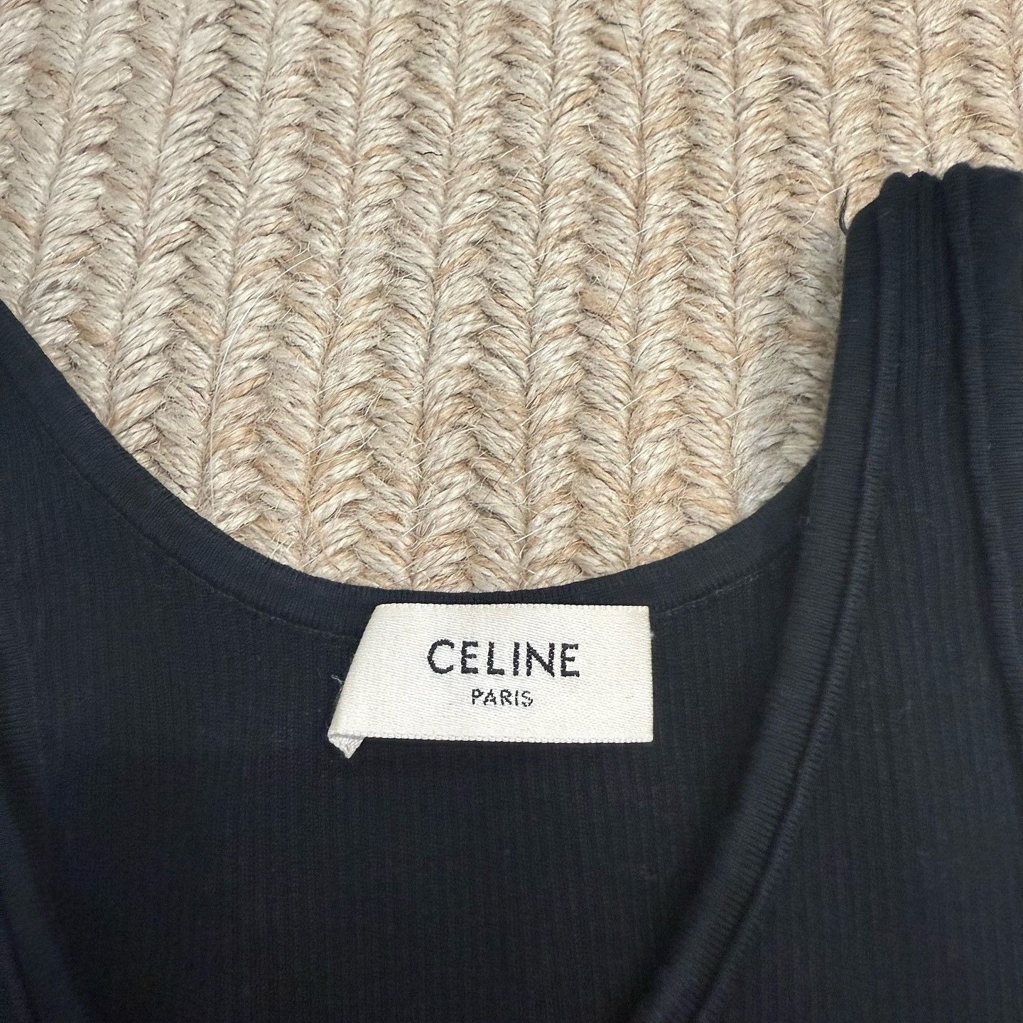 Celine CELINE Logo Hem Ribbed Crop Top Size M Size M / US 6-8 / IT 42-44 - 3 Thumbnail
