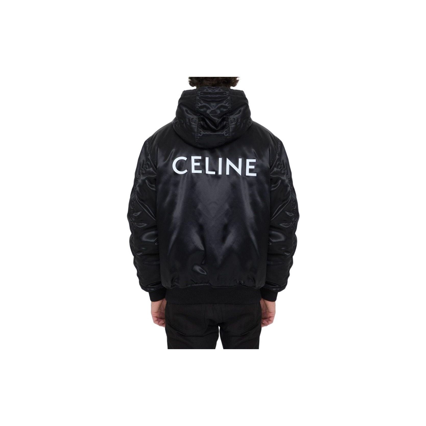Celine CELINE Logo Hooded Bomber Jacket Size M Size US M / EU 48-50 / 2 - 9 Thumbnail