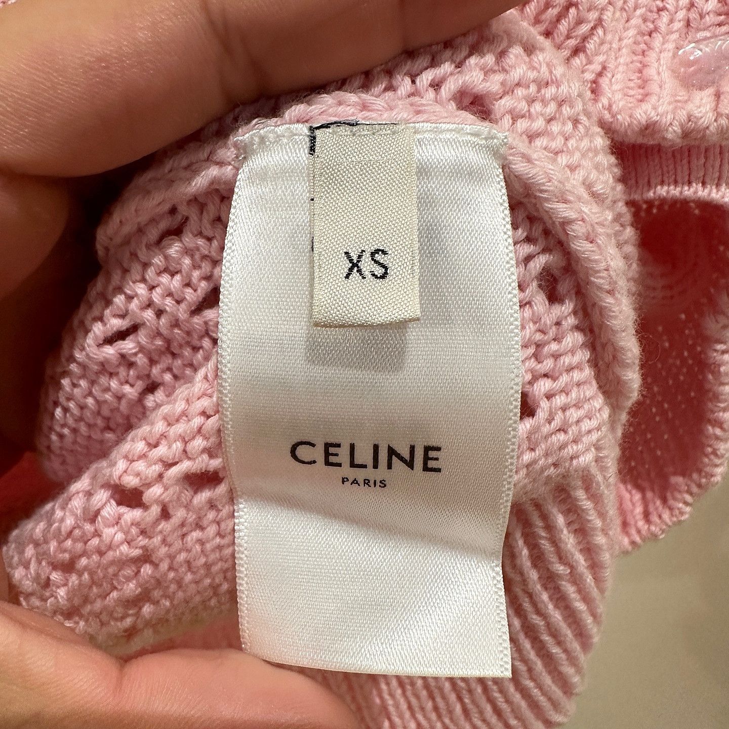 Celine Celine Triomphe Button Knit Short Sleeve Sweater Size XS Size XS / US 0-2 / IT 36-38 - 4 Thumbnail