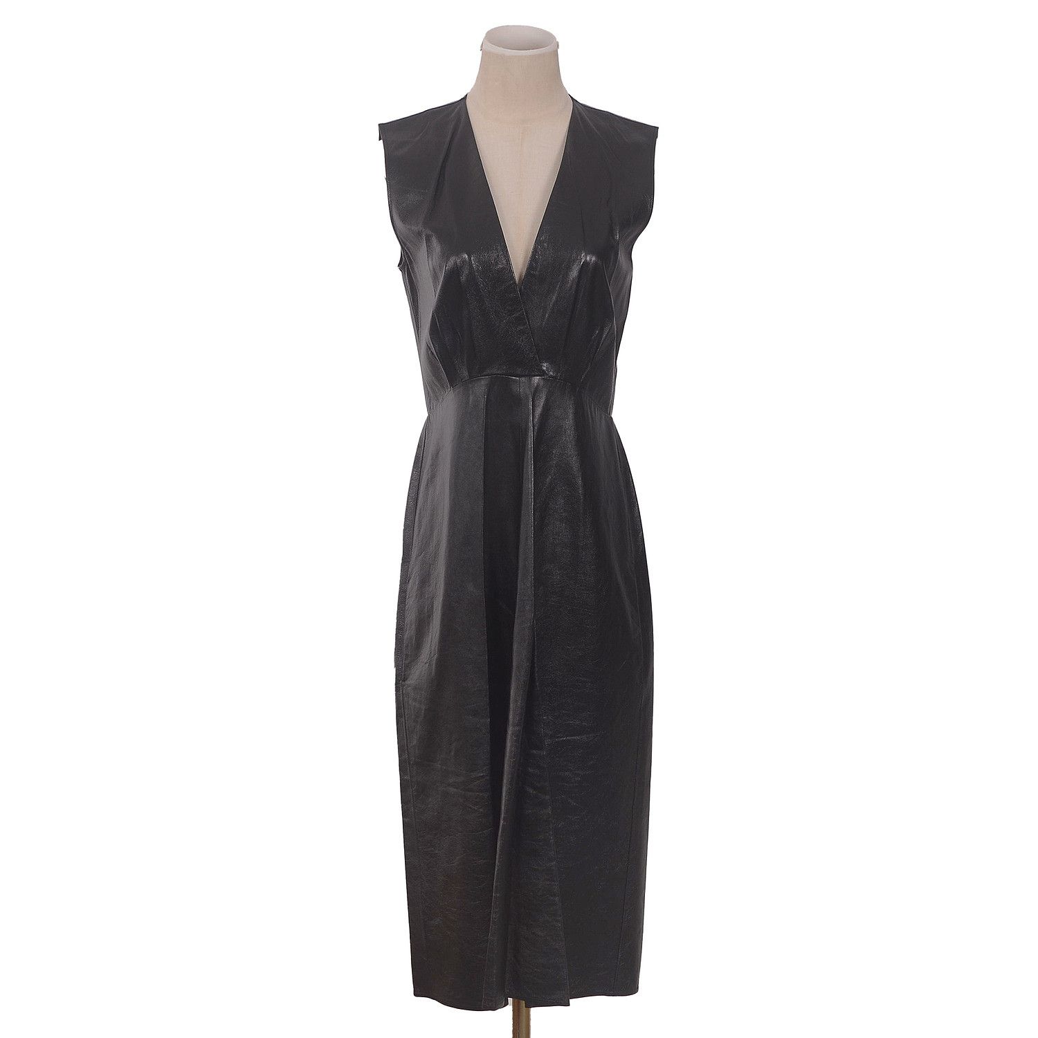 Celine Celine Lambskin V-Neck Midi Dress Size 38 Size S / US 4 / IT 40 - 13 Thumbnail