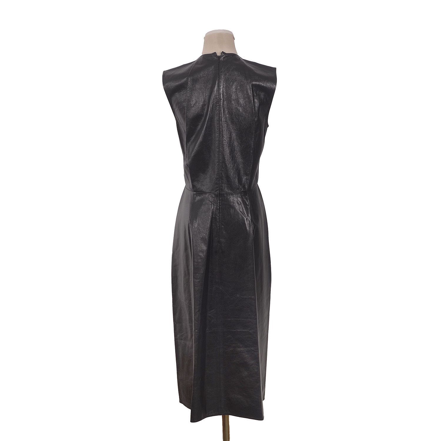 Celine Celine Lambskin V-Neck Midi Dress Size 38 Size S / US 4 / IT 40 - 2 Thumbnail