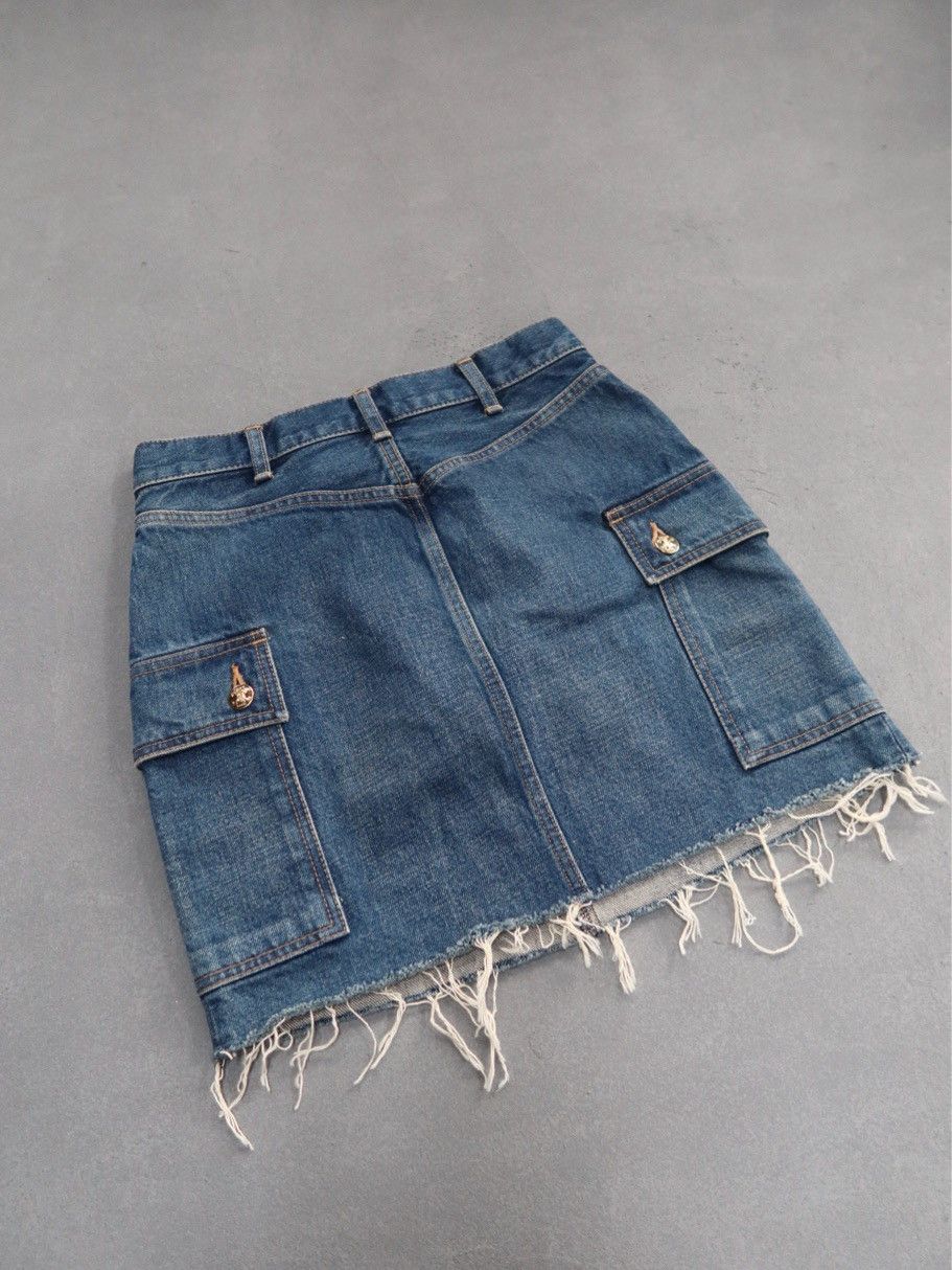 Celine CELINE Logo Button Denim Mini Skirt Size 26 Size 26" / US 2 / IT 38 - 2 Thumbnail