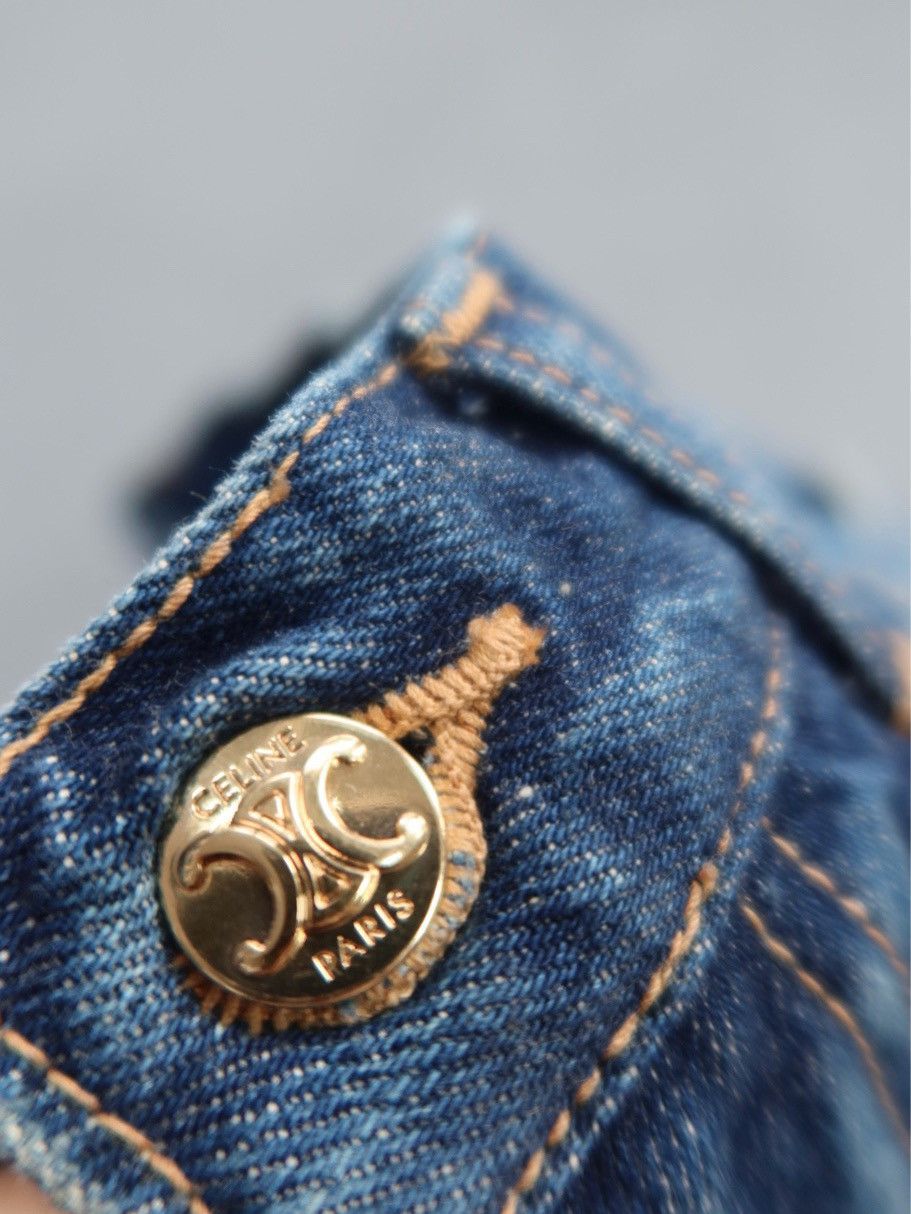 Celine CELINE Logo Button Denim Mini Skirt Size 26 Size 26" / US 2 / IT 38 - 6 Thumbnail