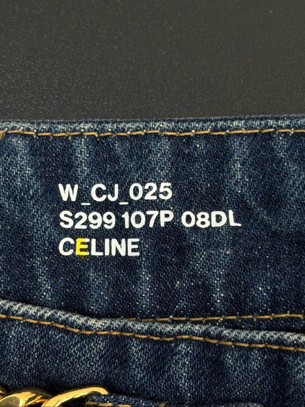 Celine CELINE Chain Detail Denim Mini Skirt Size 27 Size 27" / US 4 / IT 40 - 3 Thumbnail