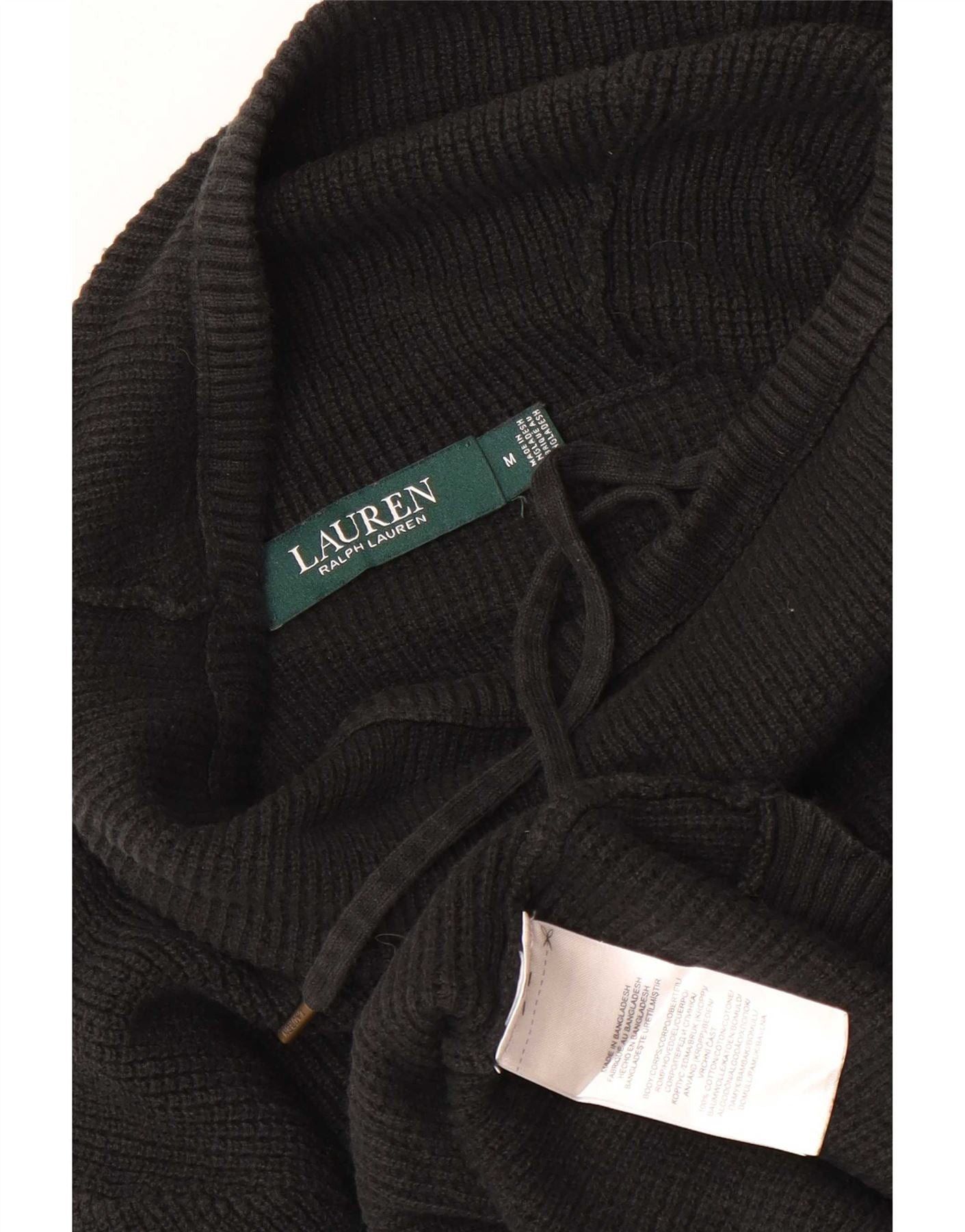 Ralph Lauren Womens Roll Neck Jumper Sweater UK 14 Medium Black Cotton Size S / US 4 / IT 40 - 3 Thumbnail