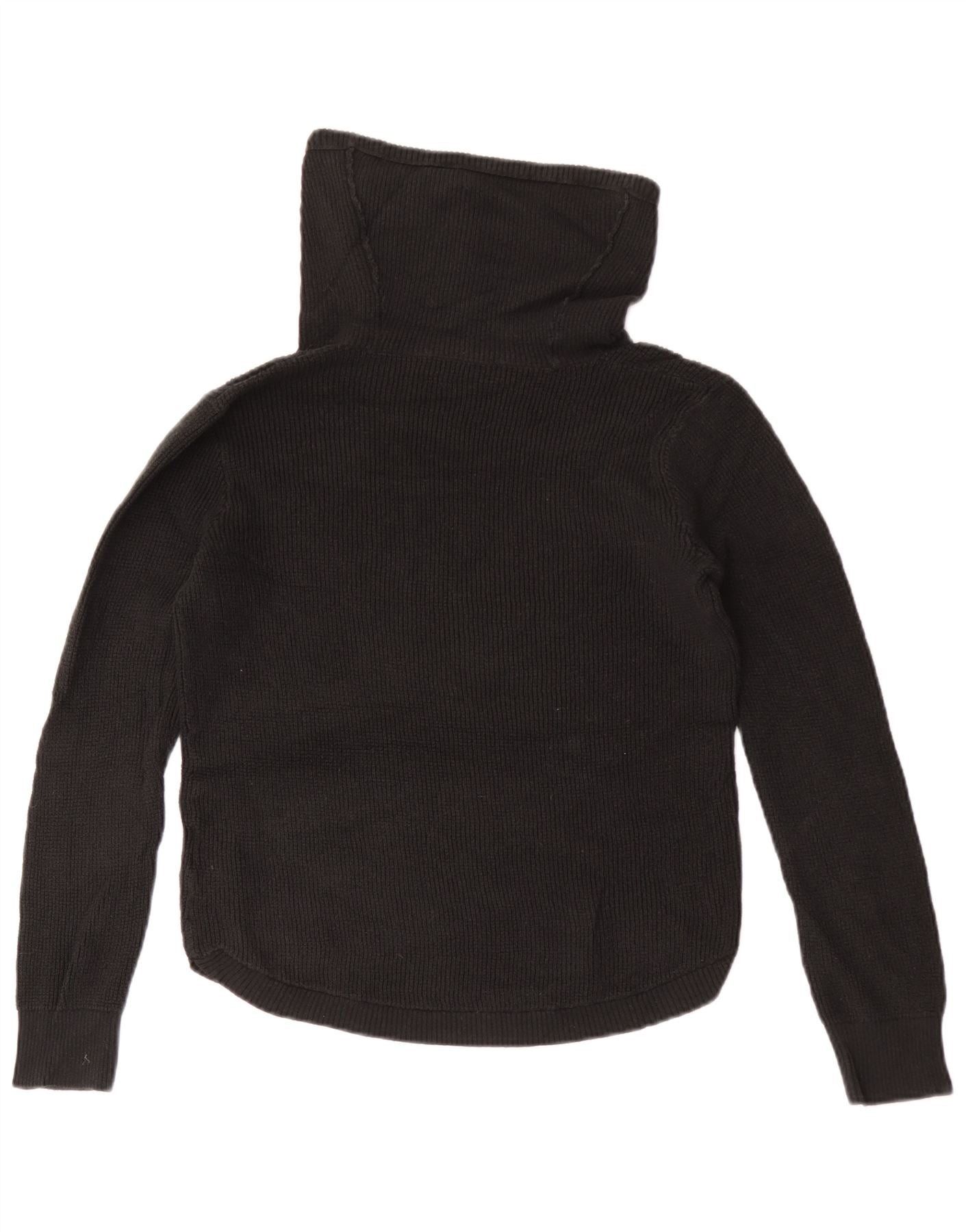 Ralph Lauren Womens Roll Neck Jumper Sweater UK 14 Medium Black Cotton Size S / US 4 / IT 40 - 2 Thumbnail