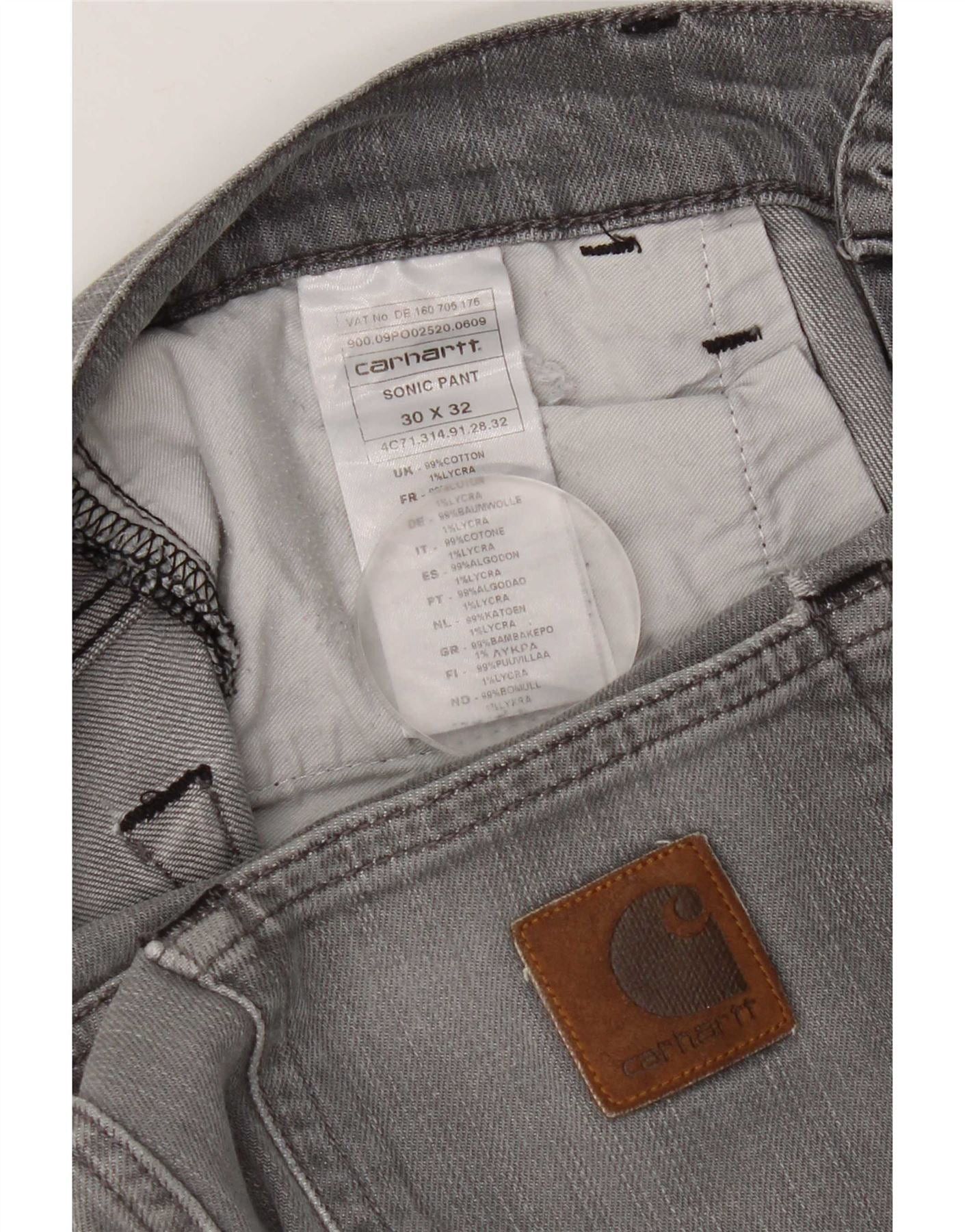 Carhartt Mens Slim Jeans 30 W30 L32 Grey Cotton Size US 30 / EU 46 - 6 Thumbnail