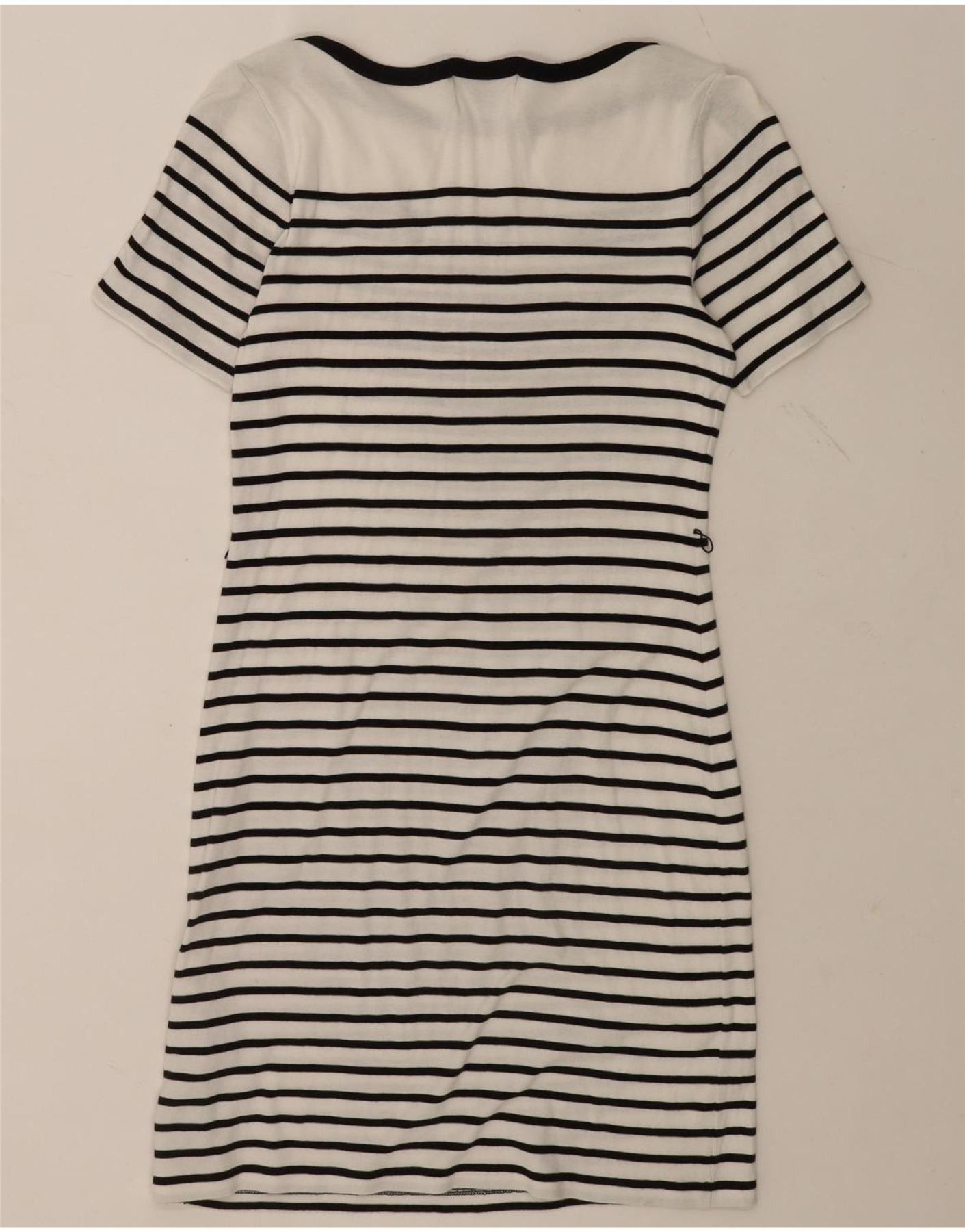 Ralph Lauren Womens T-Shirt Dress UK 12 Medium White Striped Cotton Size XS / US 0-2 / IT 36-38 - 2 Thumbnail