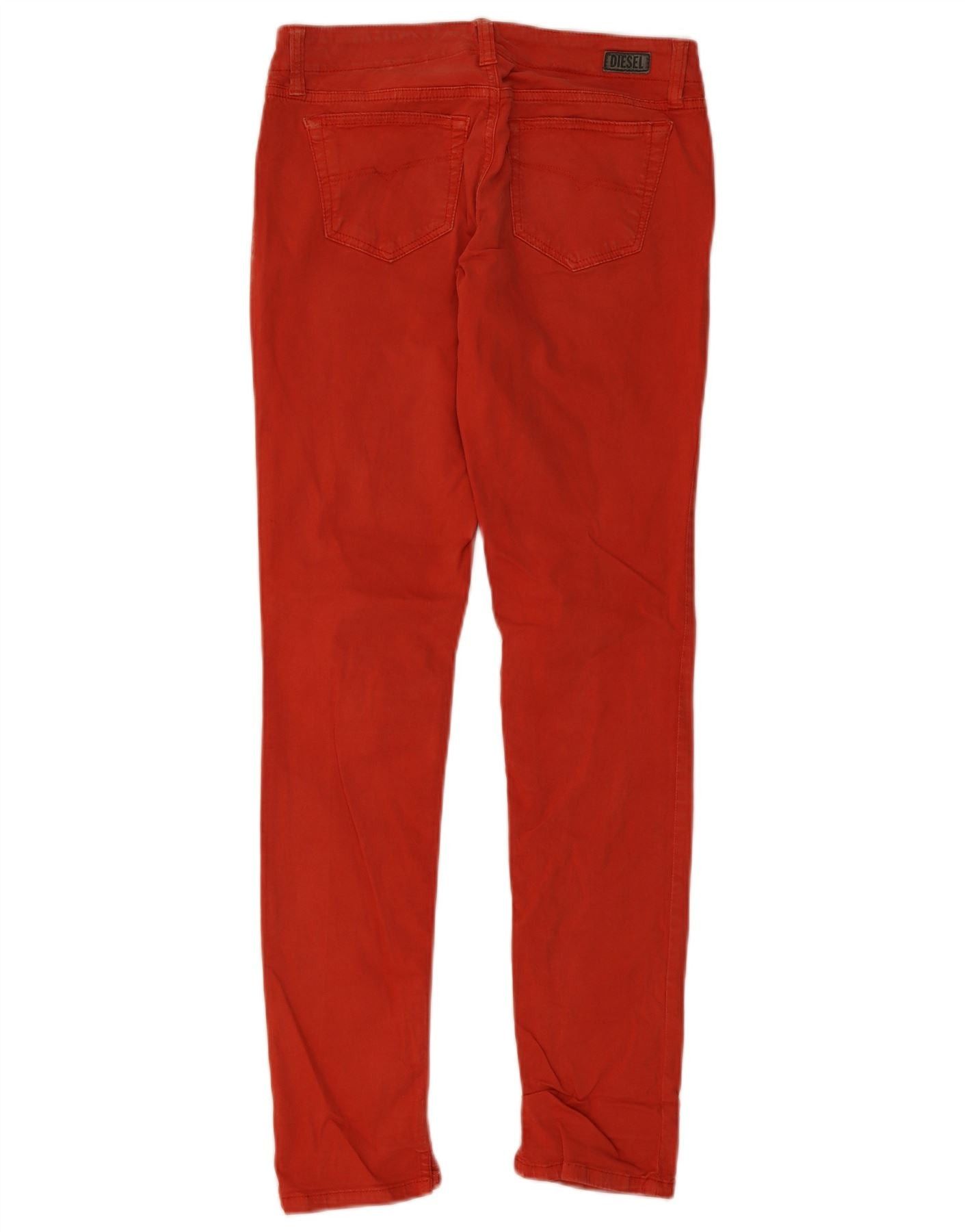 Diesel Womens Grupee Super Slim Tapered Jeans W27 L32 Red Cotton Size 42" / US 20 - 2 Thumbnail