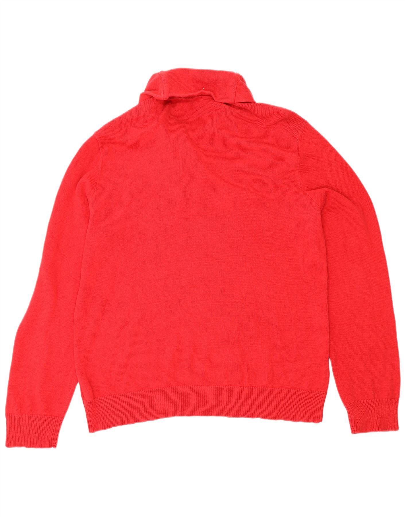 Ralph Lauren Mens Shawl Neck Jumper Sweater XL Red Cotton Size US M / EU 48-50 / 2 - 2 Thumbnail