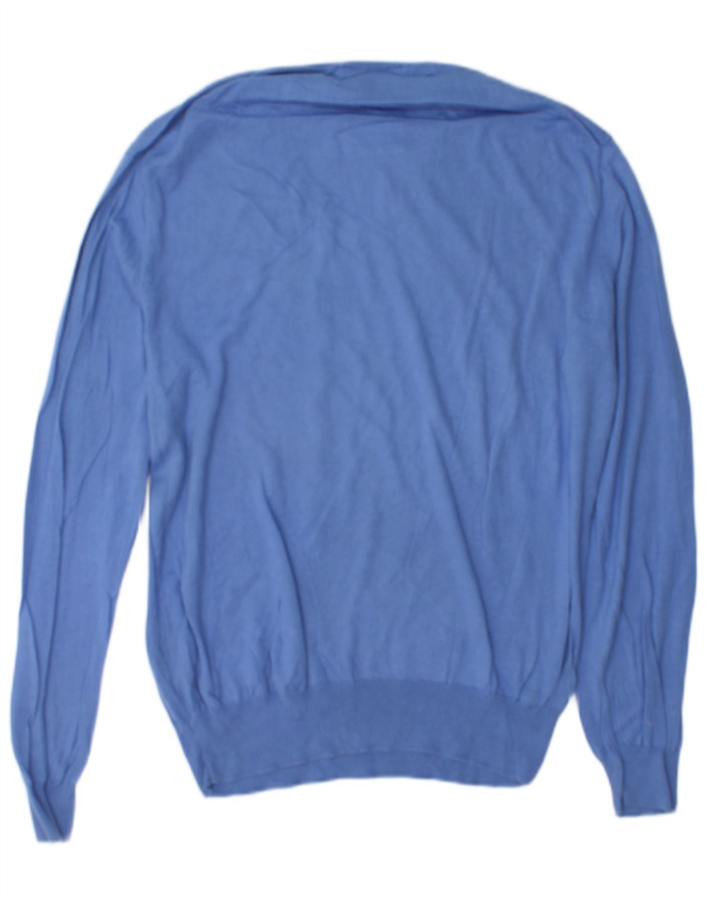 Polo Ralph Lauren Mens Slim Fit V-Neck Jumper Sweater Large Blue Cotton Size US XXL / EU 58 / 5 - 2 Thumbnail