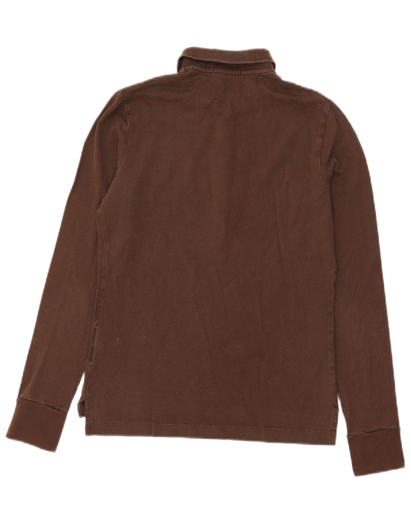 Ralph Lauren Womens Long Sleeve Polo Shirt UK 12 Medium Brown Cotton Size XXS / US 00 / IT 34 - 2 Thumbnail