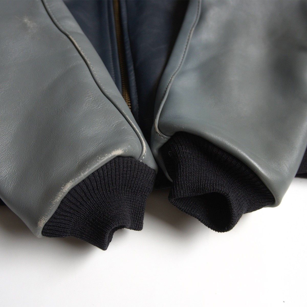 Vintage VANSON All Leather Varsity Jacket Gray Size 40 Size US XXS / EU 40 - 4 Thumbnail