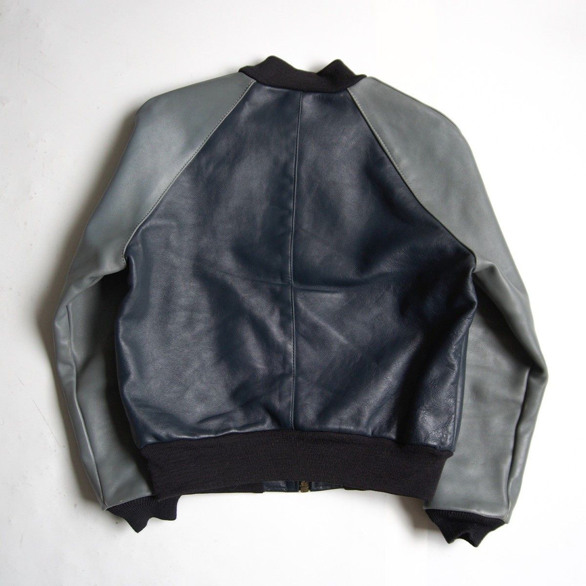 Vintage VANSON All Leather Varsity Jacket Gray Size 40 Size US XXS / EU 40 - 2 Thumbnail