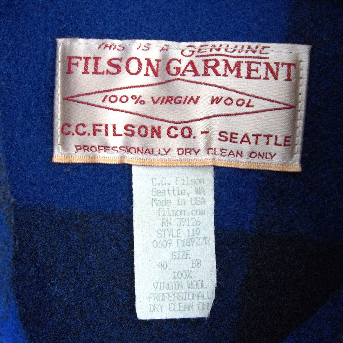 Filson Filson Mackinaw Cruiser Jacket Blue Size 40 Size US XXS / EU 40 - 4 Thumbnail