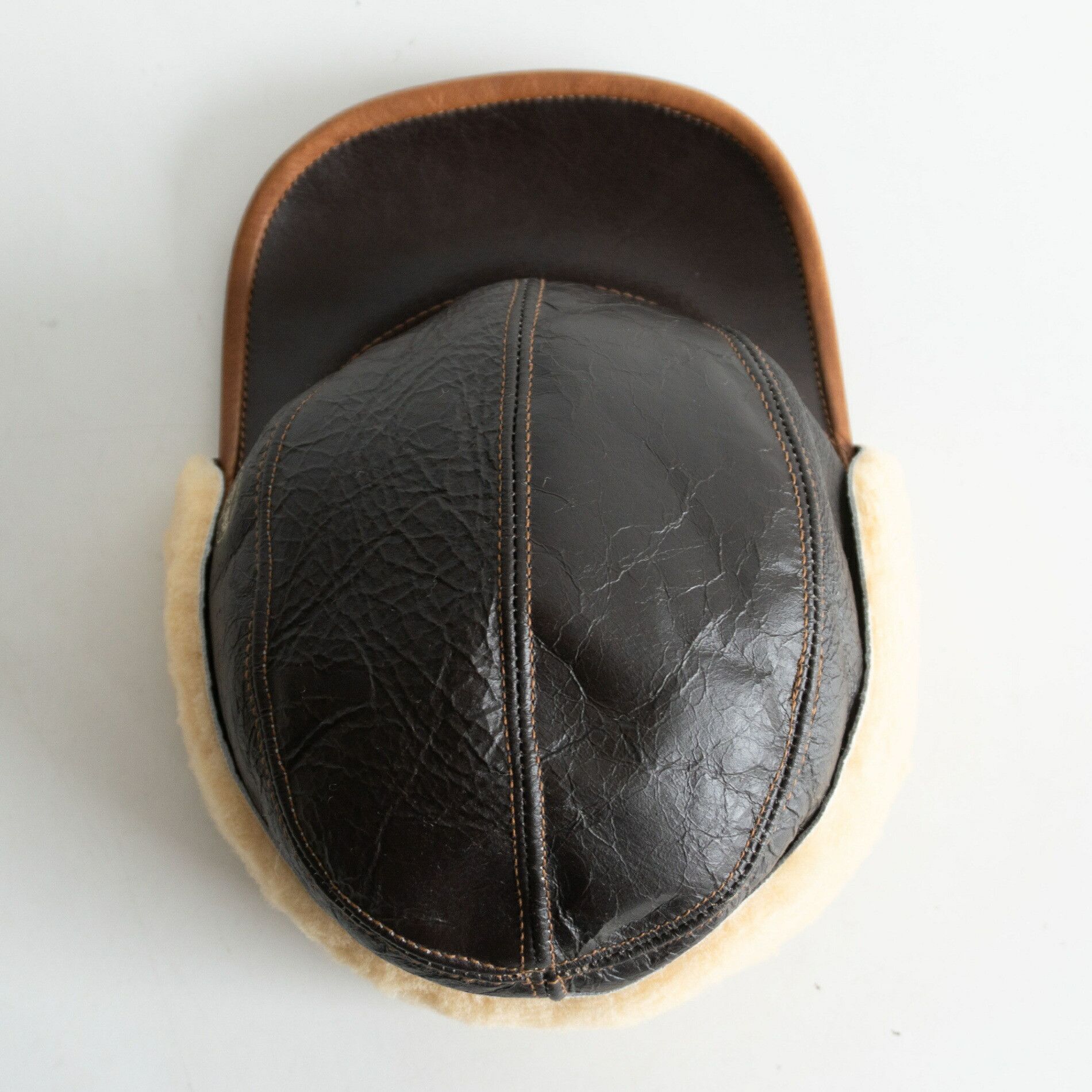 Vintage EASTMAN B-2 Shearling Flight Cap Hat Size 7 Size ONE SIZE - 3 Thumbnail