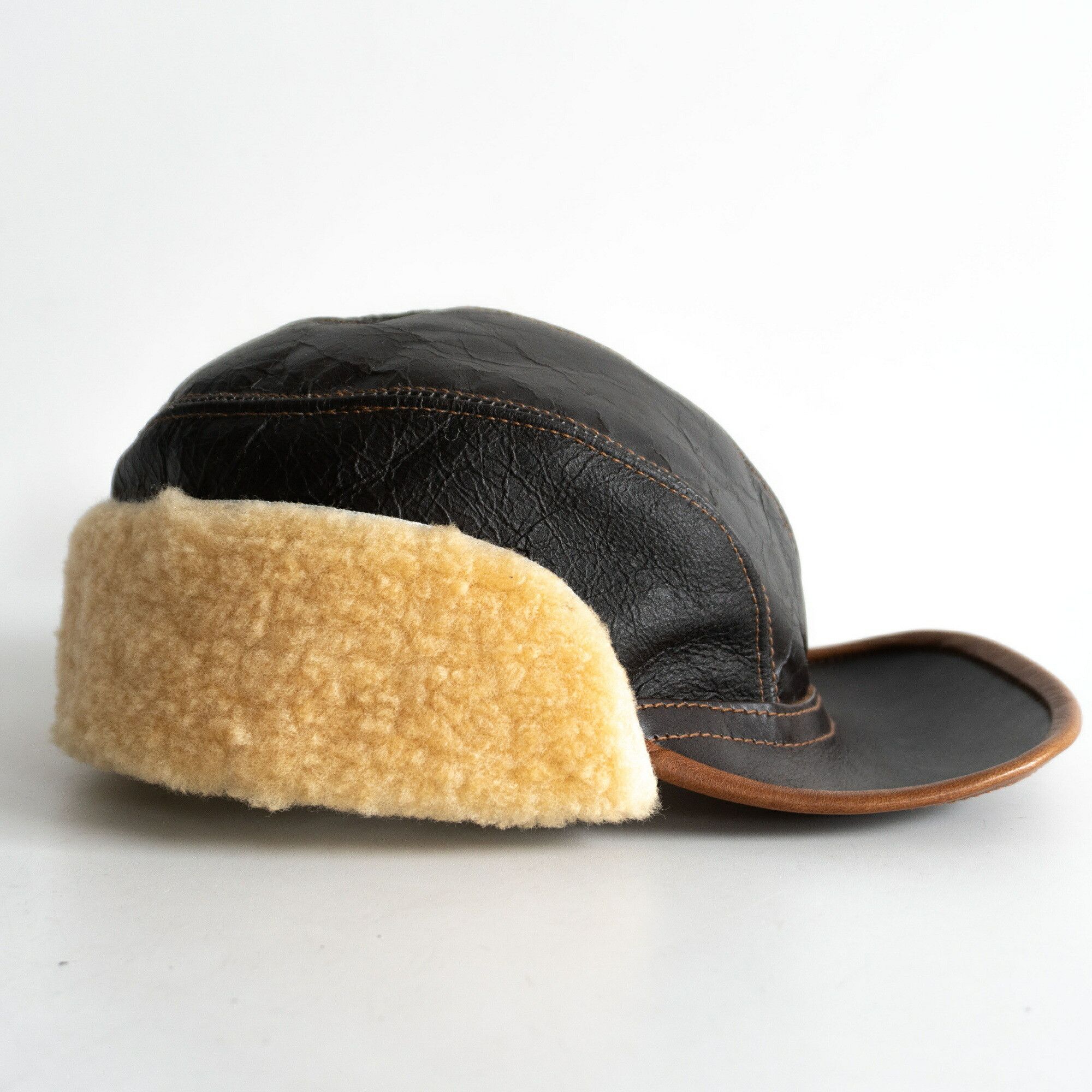 Vintage EASTMAN B-2 Shearling Flight Cap Hat Size 7 Size ONE SIZE - 4 Thumbnail