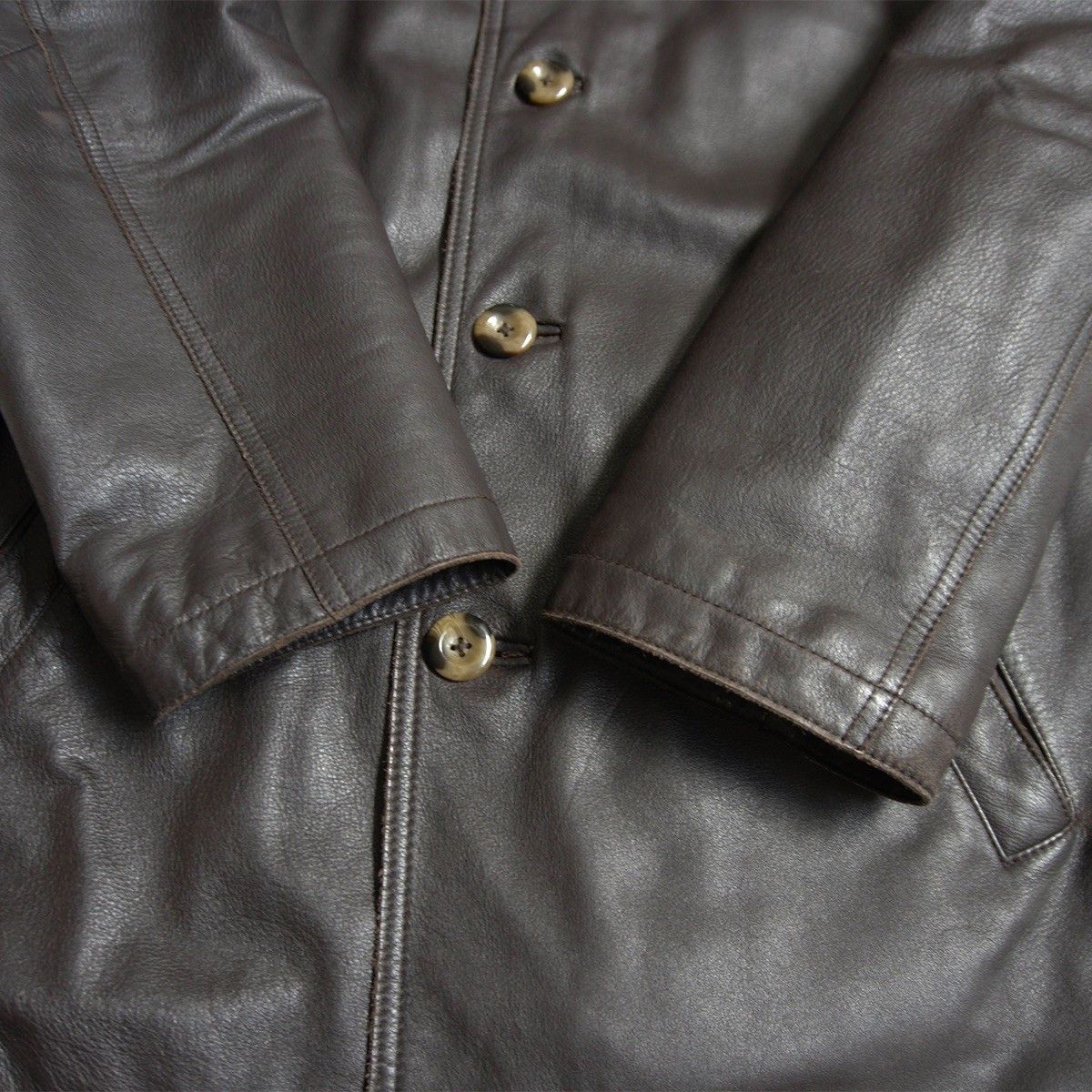 Eddie Bauer Eddie Bauer Leather Car Coat Brown Size XL Size US XL / EU 56 / 4 - 4 Thumbnail